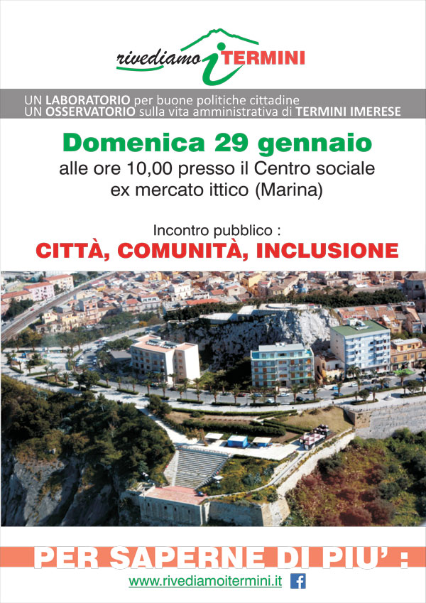 Domenica 29 Gennaio - Città Comunità Inclusione